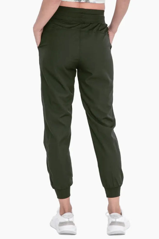 Keep it Cool Olive Ruched Joggers - Bottoms