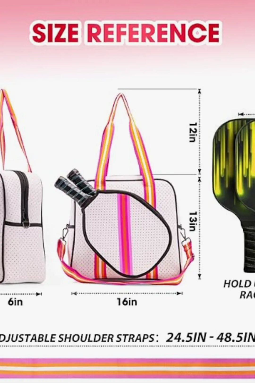 Game On Crossbody Pickleball Bag Tote White and Pink