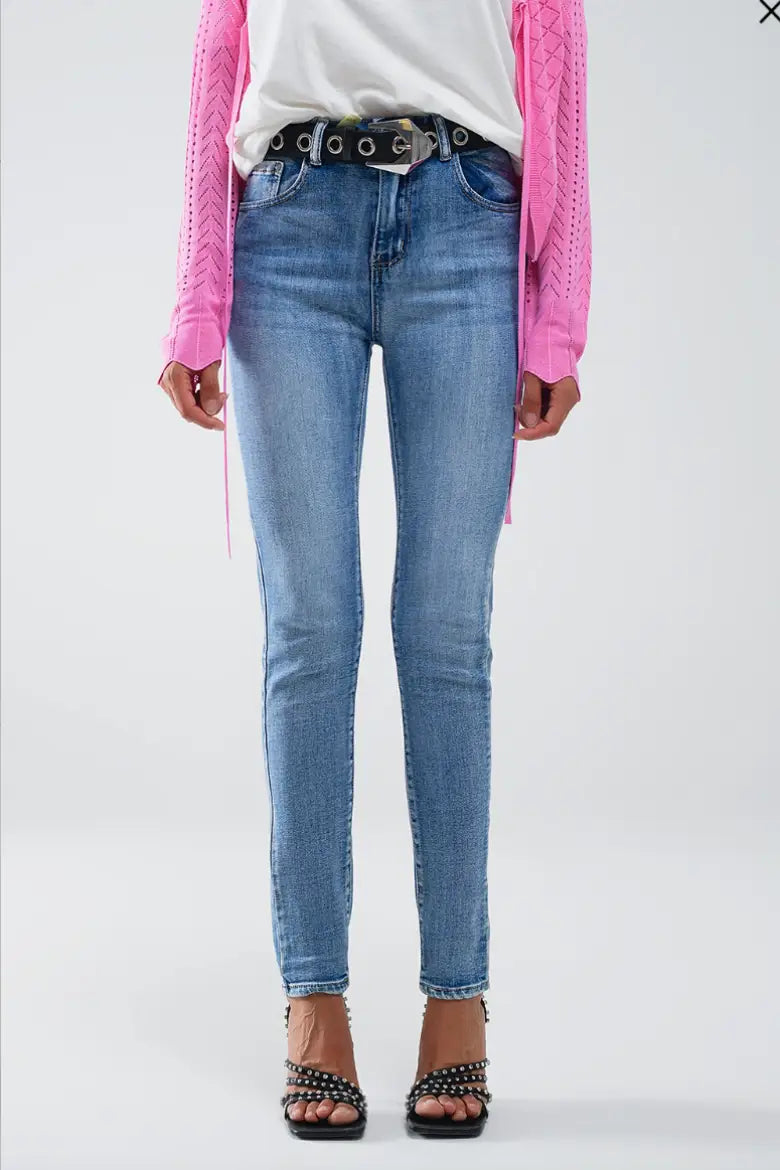 Breanna High Waisted Skinny Jeans - Bottoms