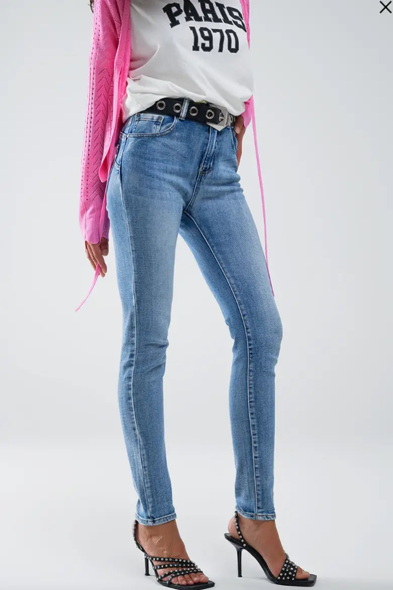Breanna High Waisted Skinny Jeans - Bottoms