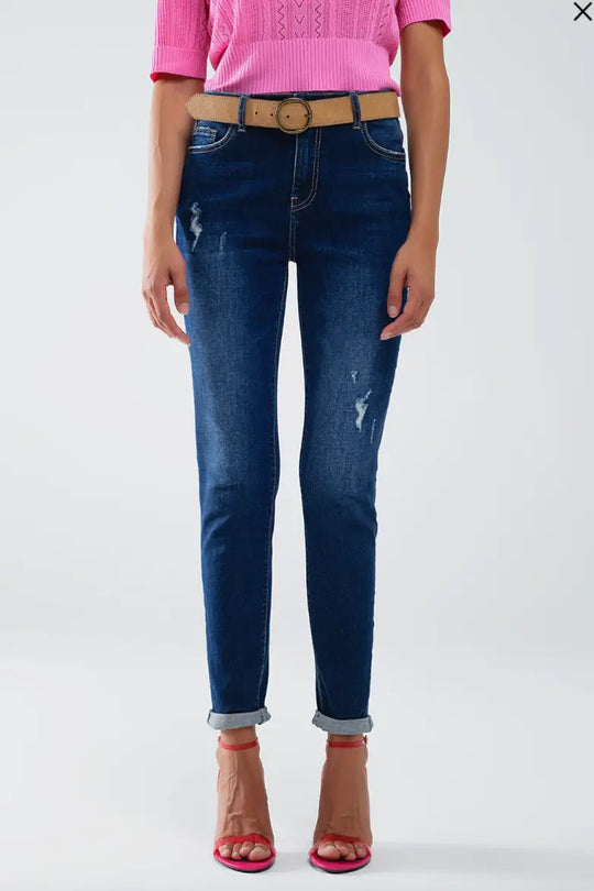 Sonya Dark Wash Skinny Jeans - Bottoms
