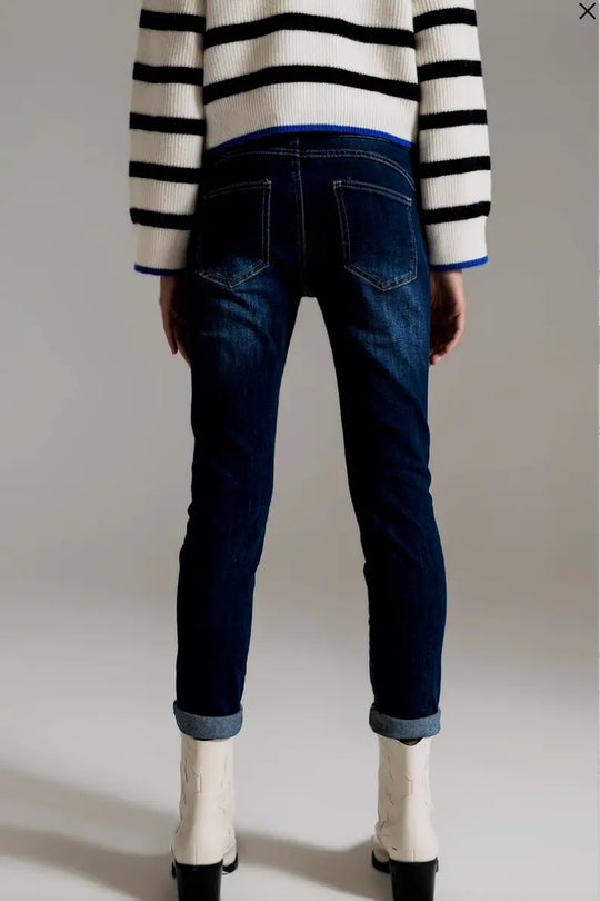 Dark Wash Stretchy Skinny Jeans - Bottoms