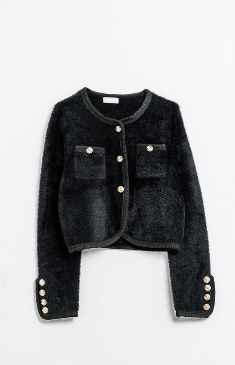 Soft Fluffy Luxe Button Cardigan