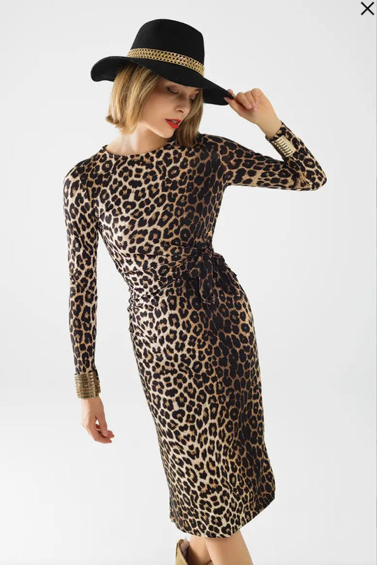Wild Side Leopard Stretchy Dress - Dresses