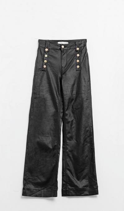 Black Faux Leather Trousers