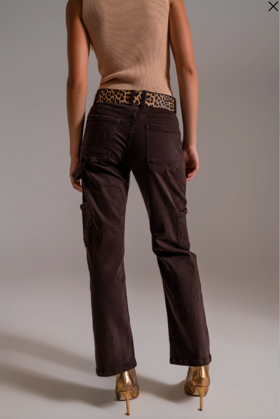 Straight Leg Brown Cargo Pants