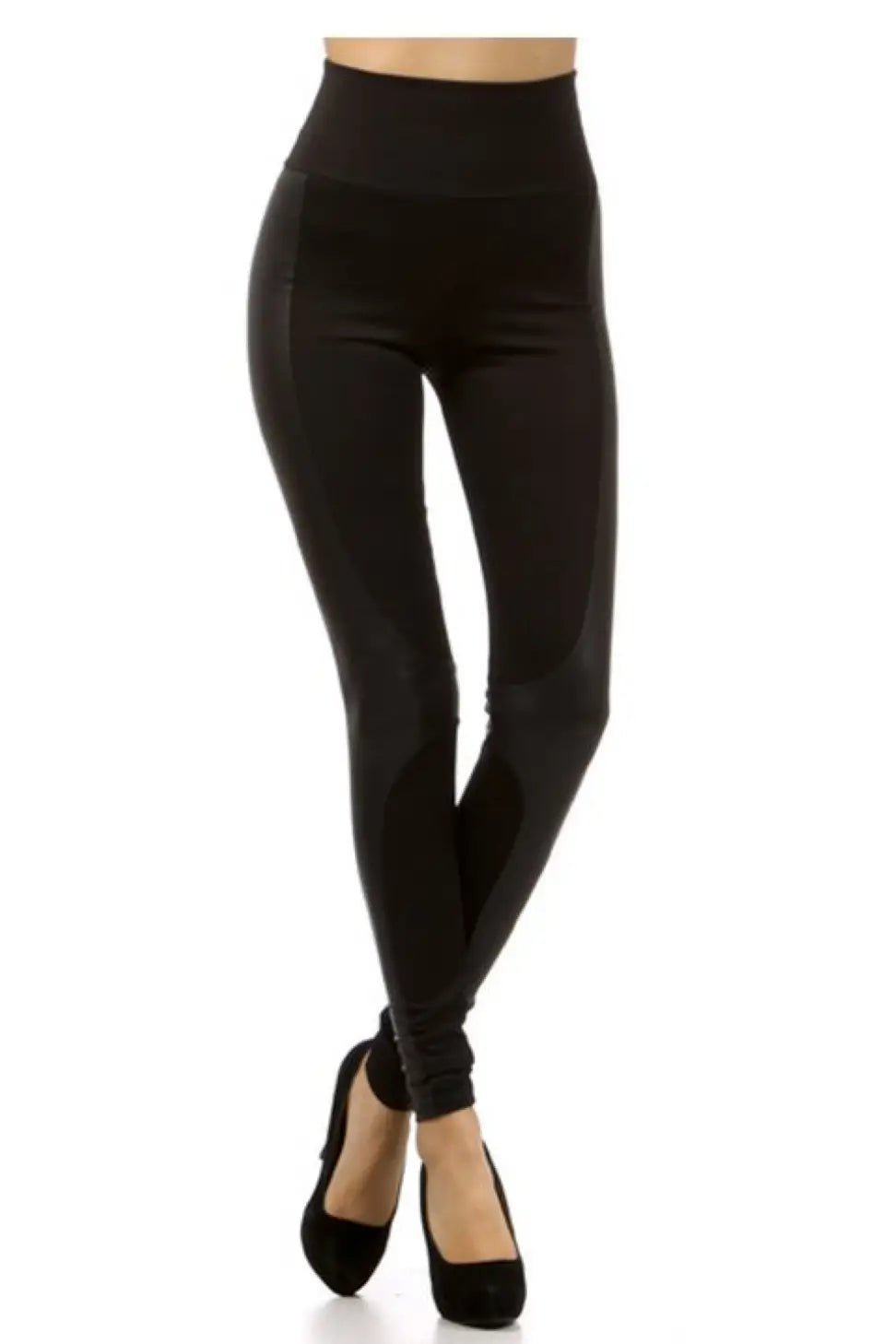 Faux Leather & Knit Leggings - Melissa Jean Boutique
