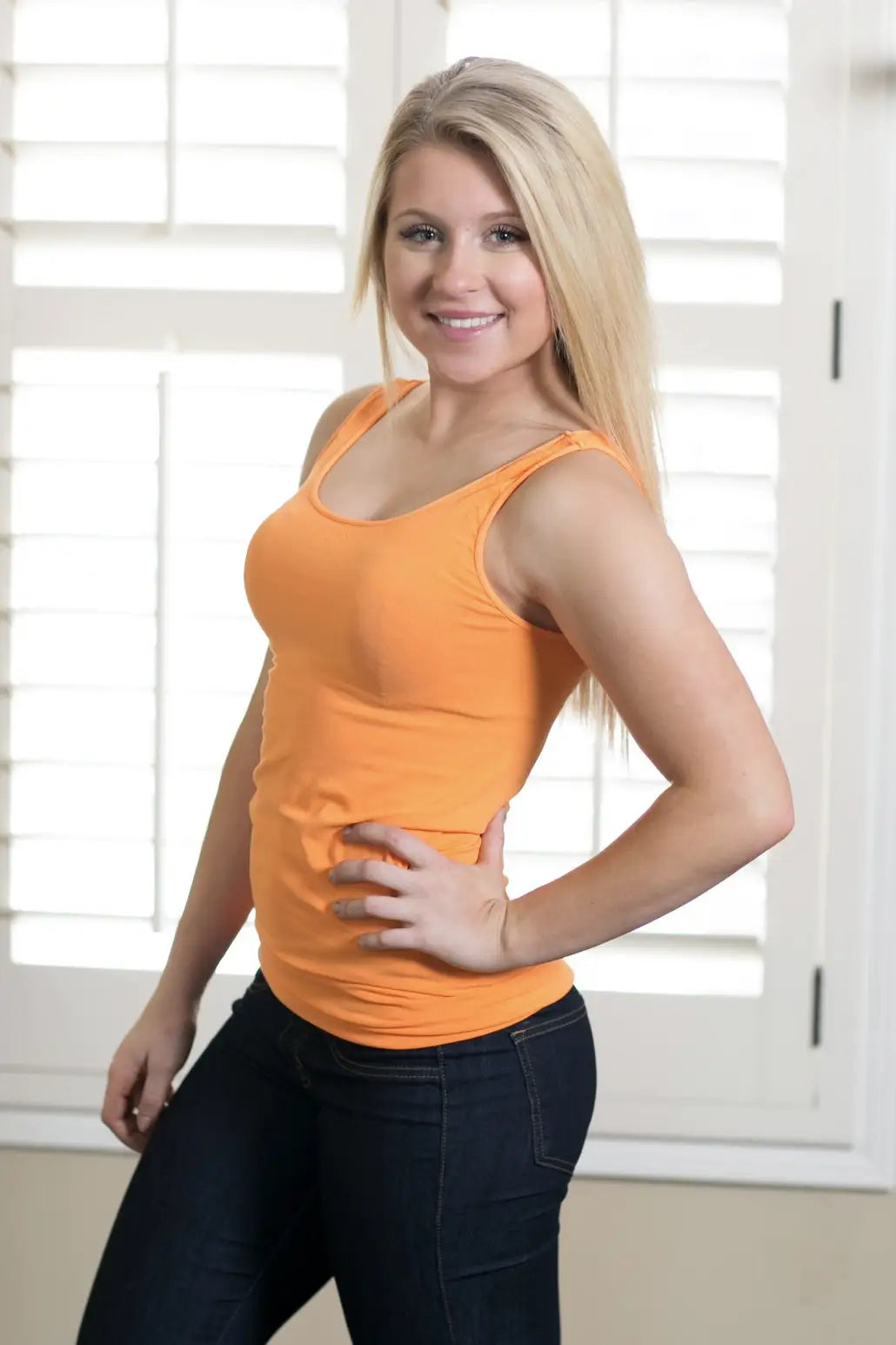 Seamless Orange Tank - Melissa Jean Boutique