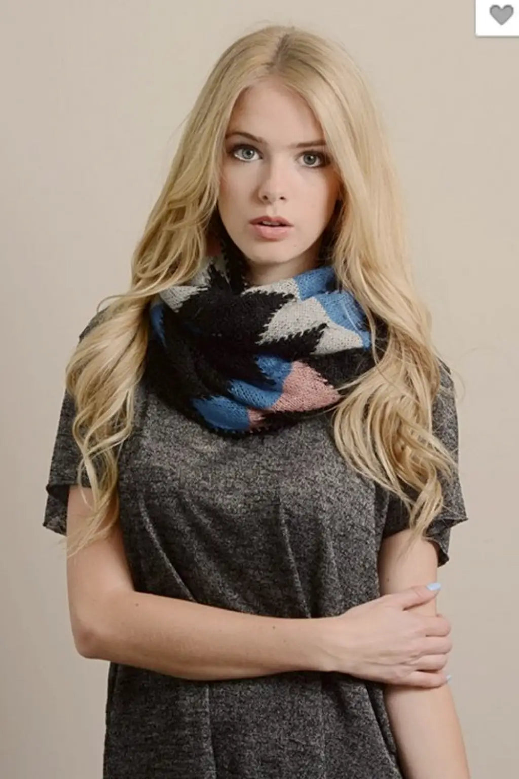Blue Multi Color Infinity Scarf - Melissa Jean Boutique