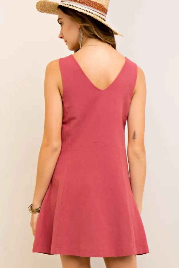 Marsala Pocket Dress - Melissa Jean Boutique