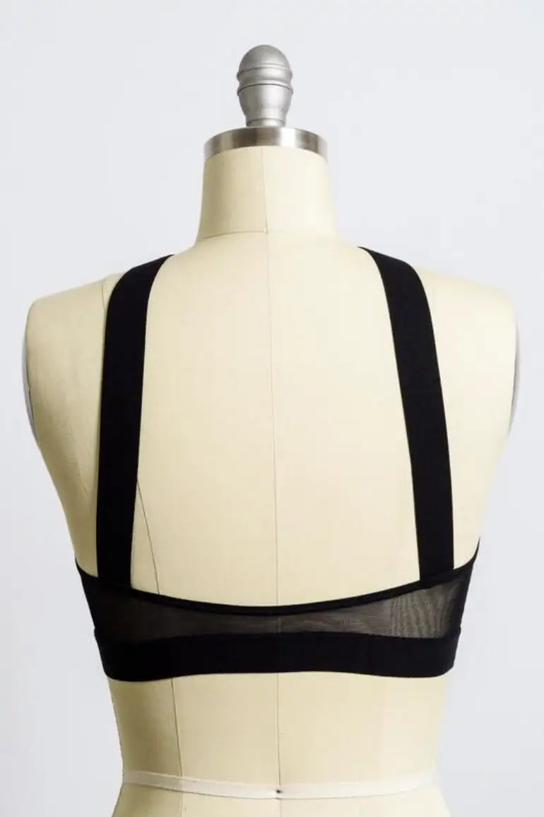 Bella Cross Front Bralette in Black - Melissa Jean Boutique