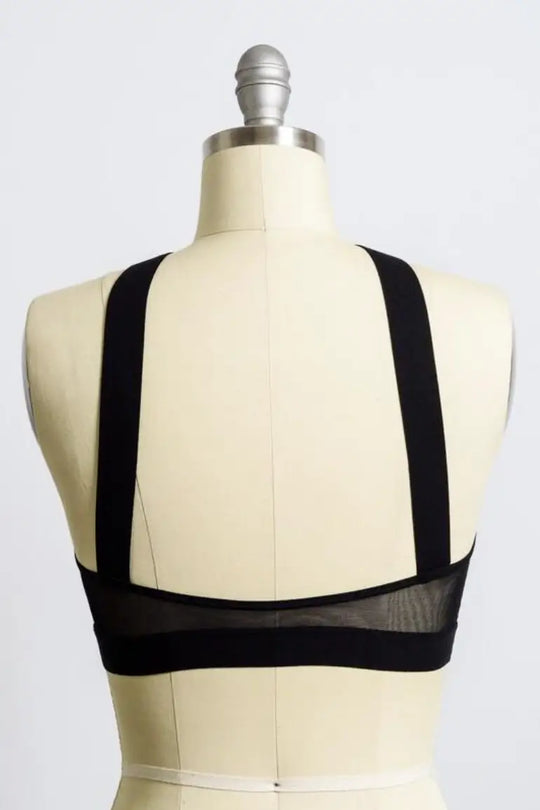 Bella Cross Front Bralette in Black - Melissa Jean Boutique