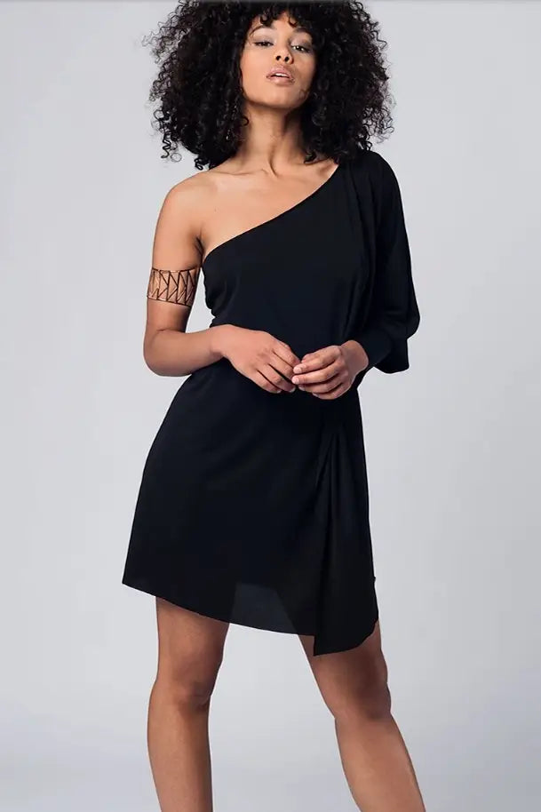 Take Me Out One Shoulder Tunic Top Dress - Melissa Jean Boutique