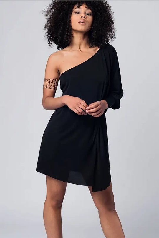 Take Me Out One Shoulder Tunic Top Dress - Melissa Jean Boutique