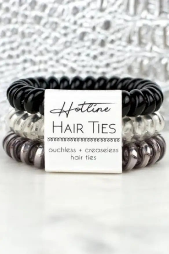 Hotline Hair Ties Black Diamond Metallic Set - Melissa Jean Boutique
