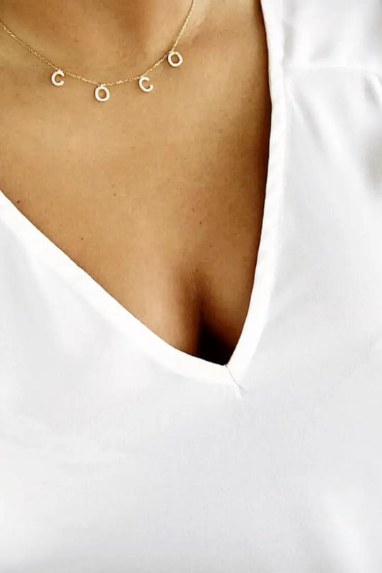 Crystal Custom Name Necklaces - Melissa Jean Boutique