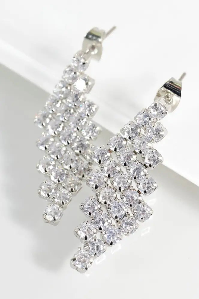 Cubic Zirconia Geometric Earrings - Melissa Jean Boutique