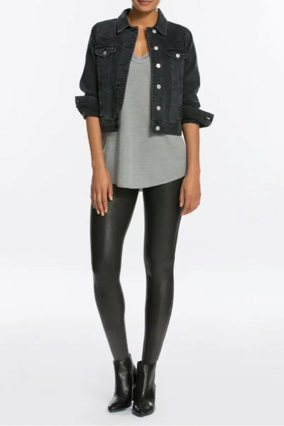 Spanx Black Faux Leather Leggings - Melissa Jean Boutique