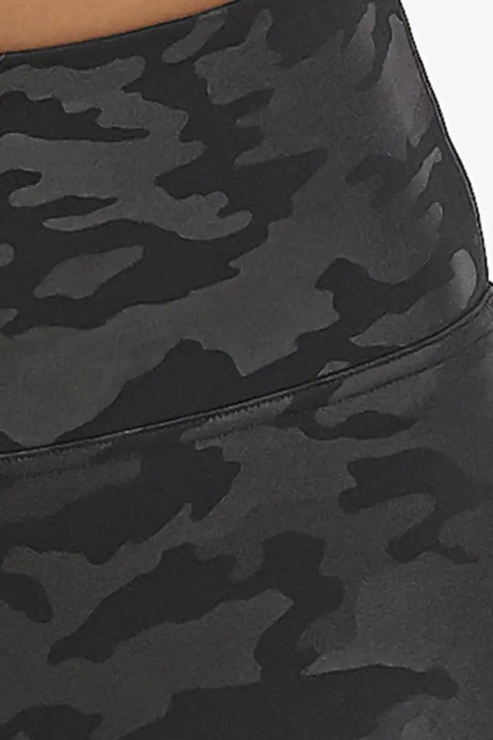 Spanx Black Camo Faux Leather Leggings - Melissa Jean Boutique