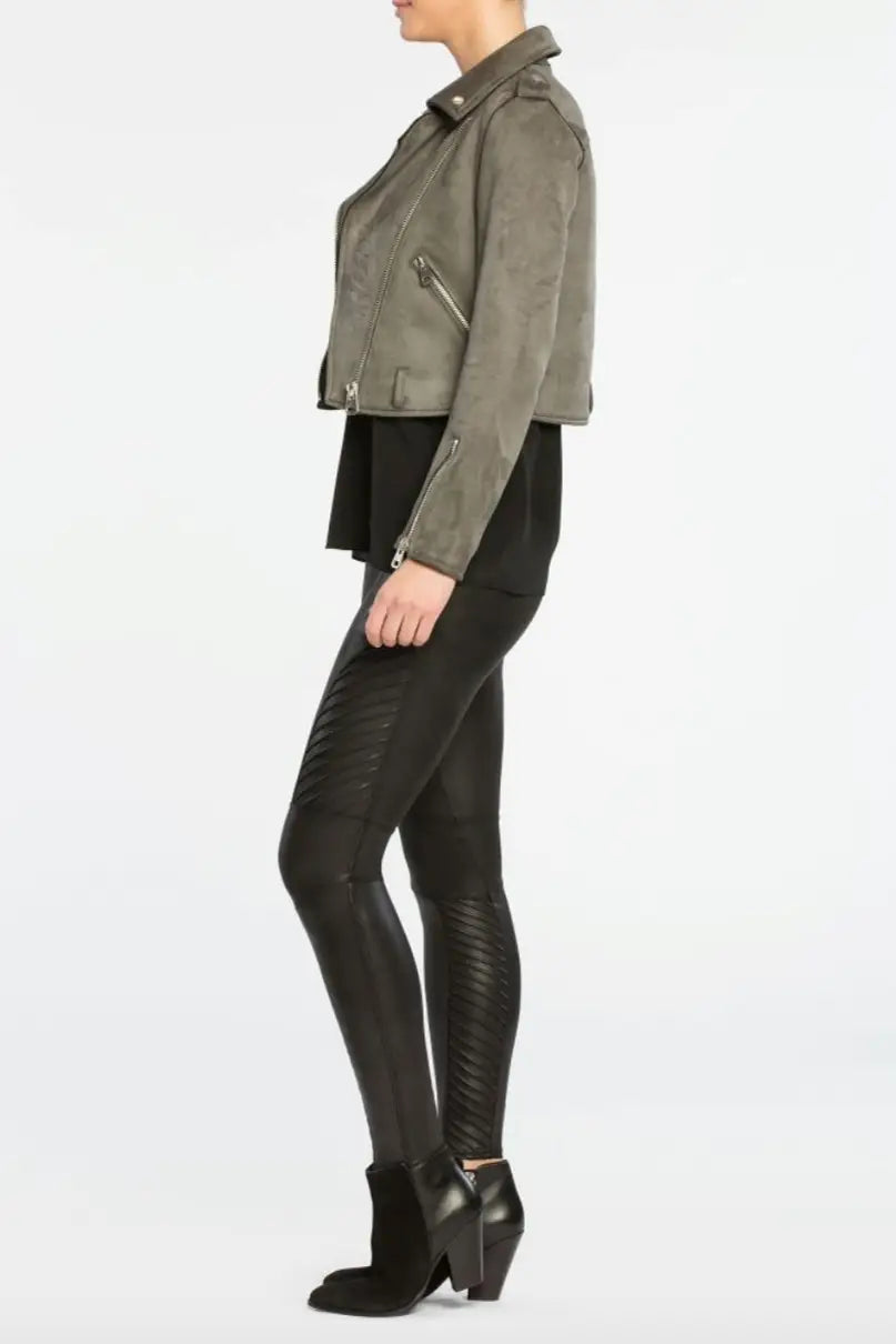 Spanx Faux Leather Moto Leggings Black - Melissa Jean Boutique