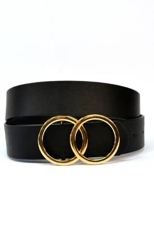Oh So Chic Black Double O Belt - Melissa Jean Boutique