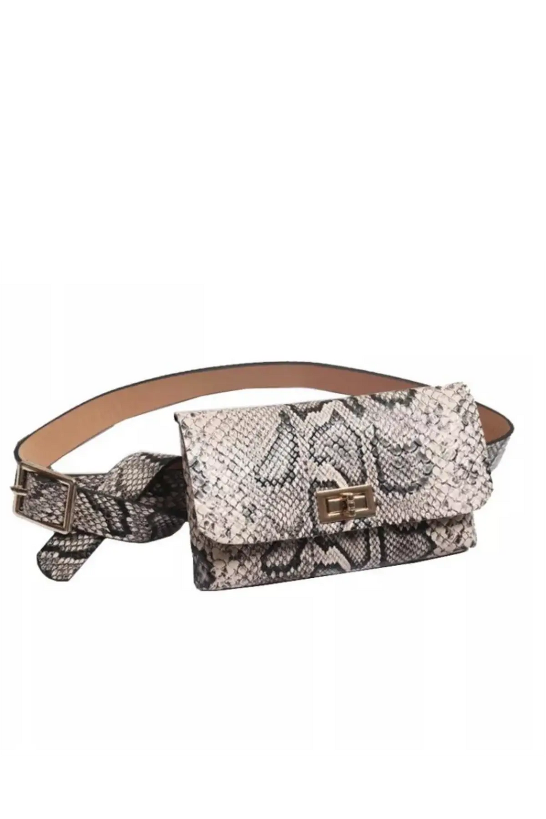 Snakeskin Belt Bag Purse - Melissa Jean Boutique