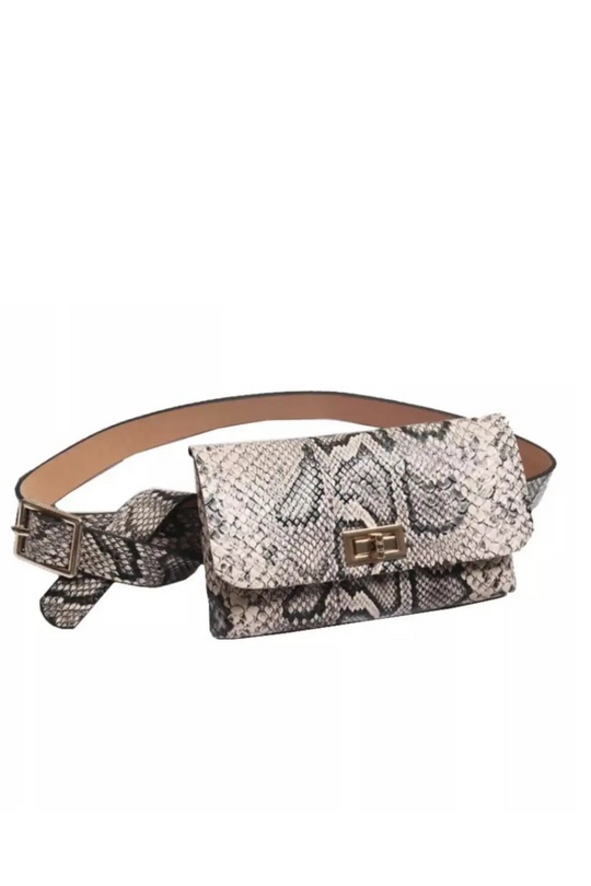 Snakeskin Belt Bag Purse - Melissa Jean Boutique