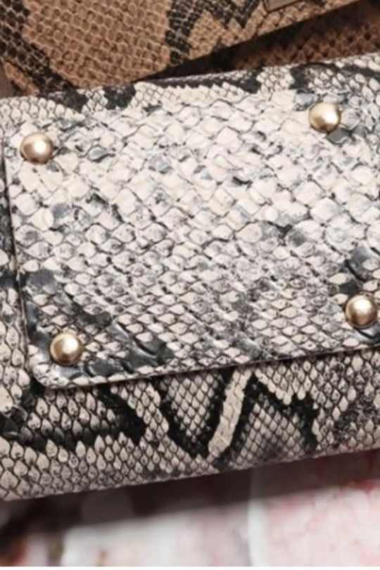 Snakeskin Belt Bag Purse - Melissa Jean Boutique