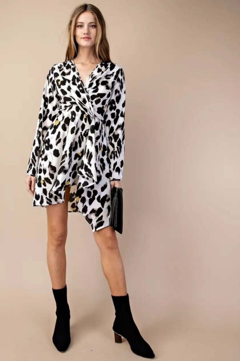 Twisted Leopard Print Dress - Melissa Jean Boutique