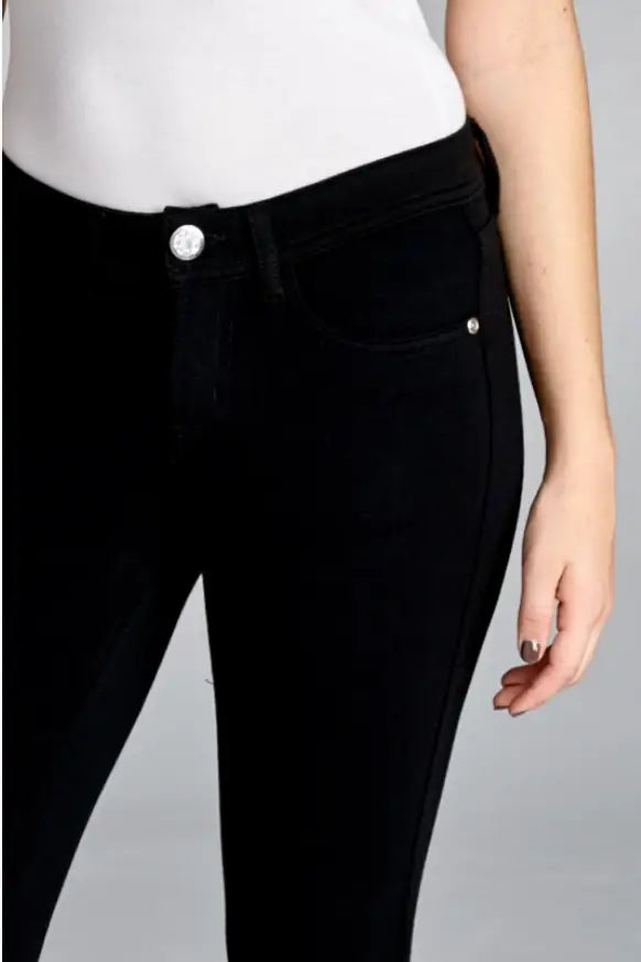 Black Brazillian Moleton Jean Capris - Melissa Jean Boutique
