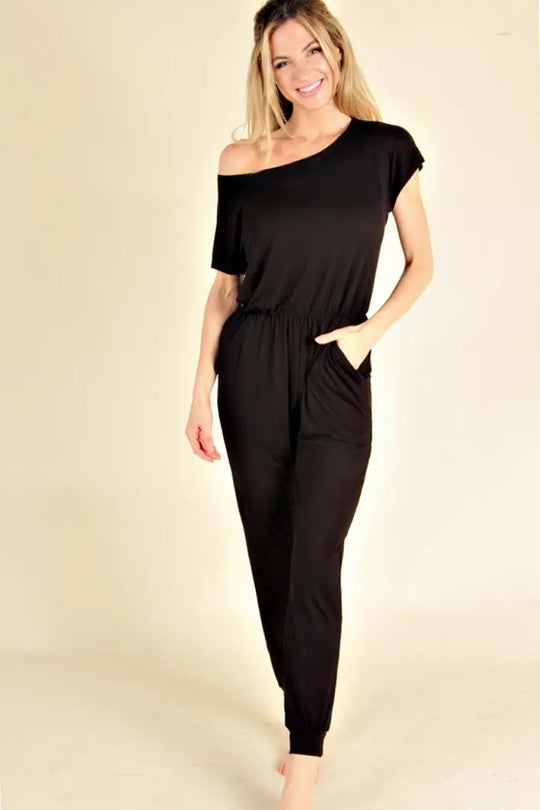 All or Nothing Black Jumpsuit - Melissa Jean Boutique