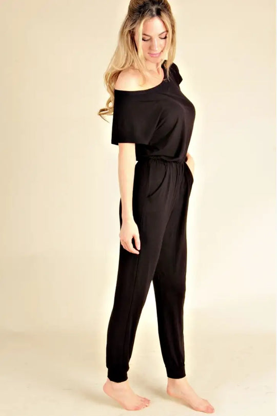 All or Nothing Black Jumpsuit - Melissa Jean Boutique