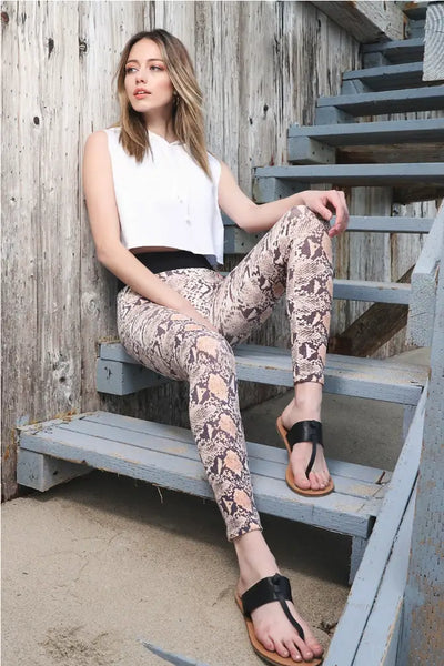 Snakeskin Print Leggings - Melissa Jean Boutique