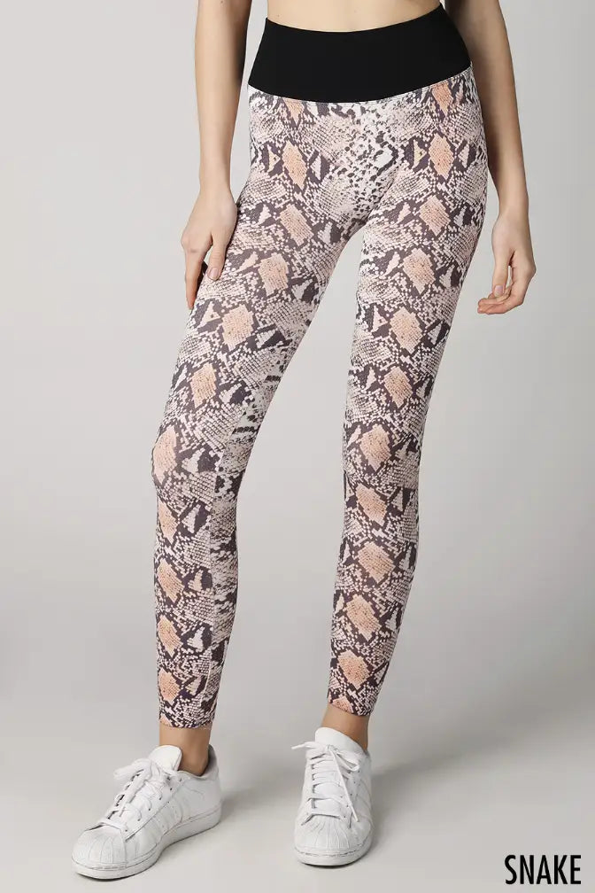 Snakeskin Print Leggings - Melissa Jean Boutique
