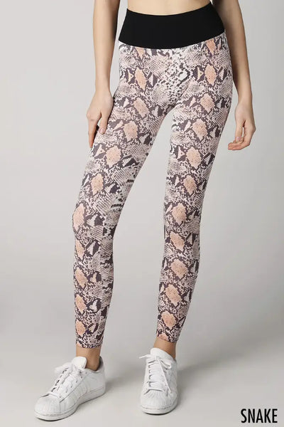 Snakeskin Print Leggings - Melissa Jean Boutique