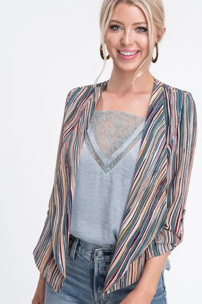 Chasing Waterfalls Striped Jacket - Melissa Jean Boutique