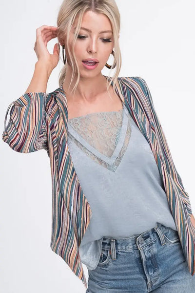 Chasing Waterfalls Striped Jacket - Melissa Jean Boutique