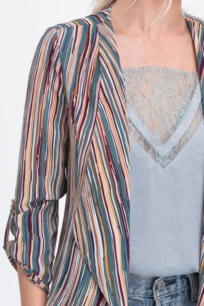 Chasing Waterfalls Striped Jacket - Melissa Jean Boutique