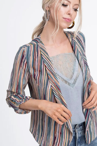 Chasing Waterfalls Striped Jacket - Melissa Jean Boutique