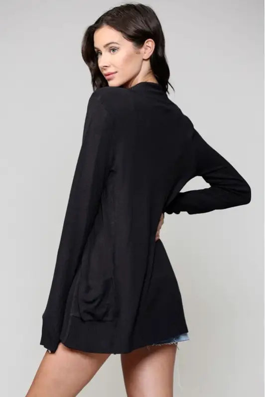 Cozy Black Cardigan - Melissa Jean Boutique