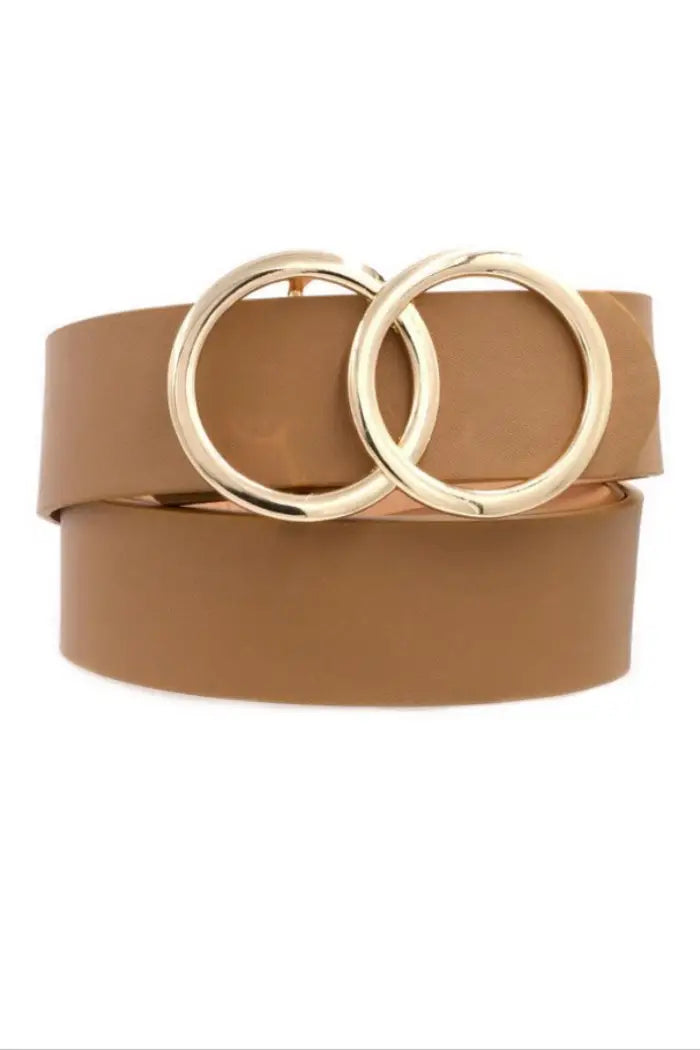 Oh So Chic Taupe Double O Belt - Melissa Jean Boutique