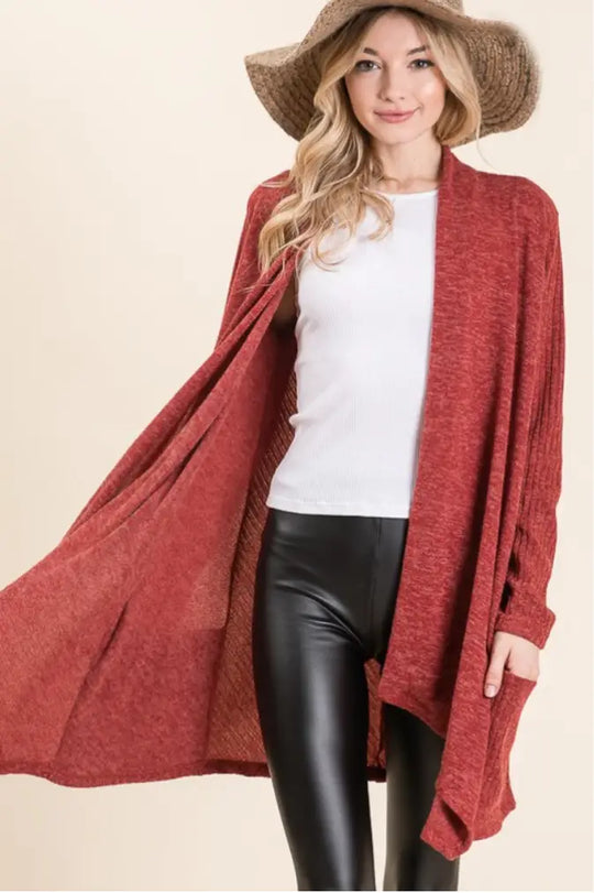 Kicking it Back Rust Cardigan - Melissa Jean Boutique