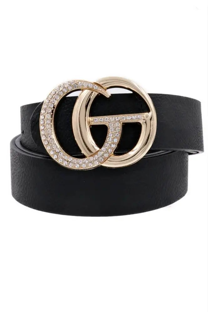 GiGi Rhinestone Black Belt - Melissa Jean Boutique