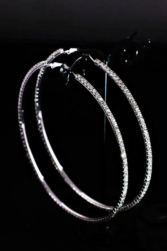 Bling Bling 3" Sparkly Hoops - Melissa Jean Boutique