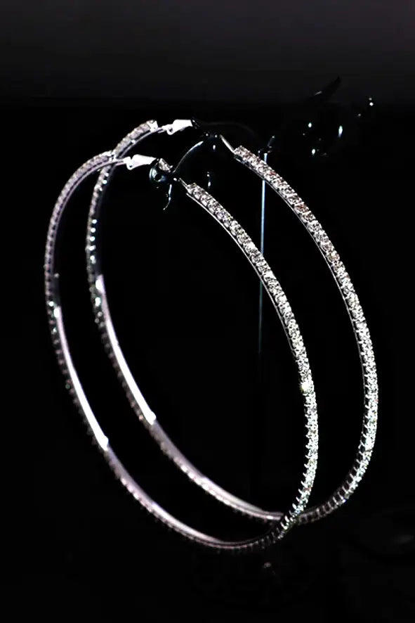 Bling Bling 3" Sparkly Hoops - Melissa Jean Boutique
