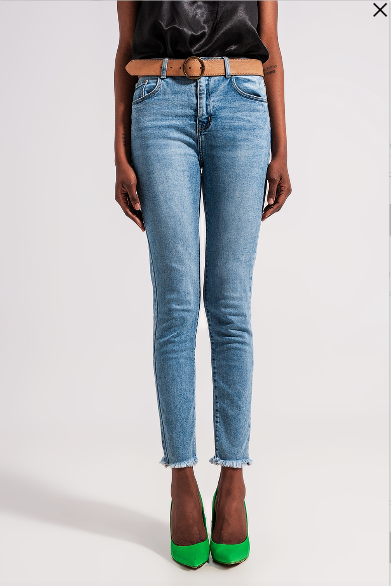 Erickson Frayed Hem Light Blue Jeans