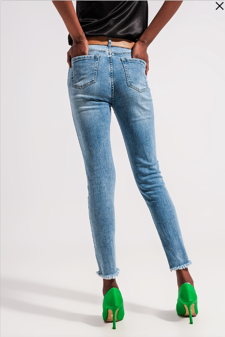 Erickson Frayed Hem Light Blue Jeans