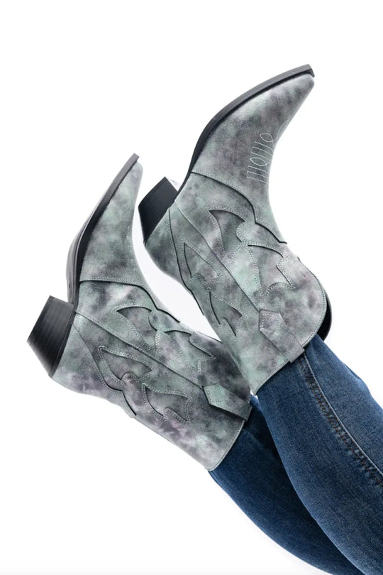 Jersey Metallic Boot in Blue - 110 Fashion Boots