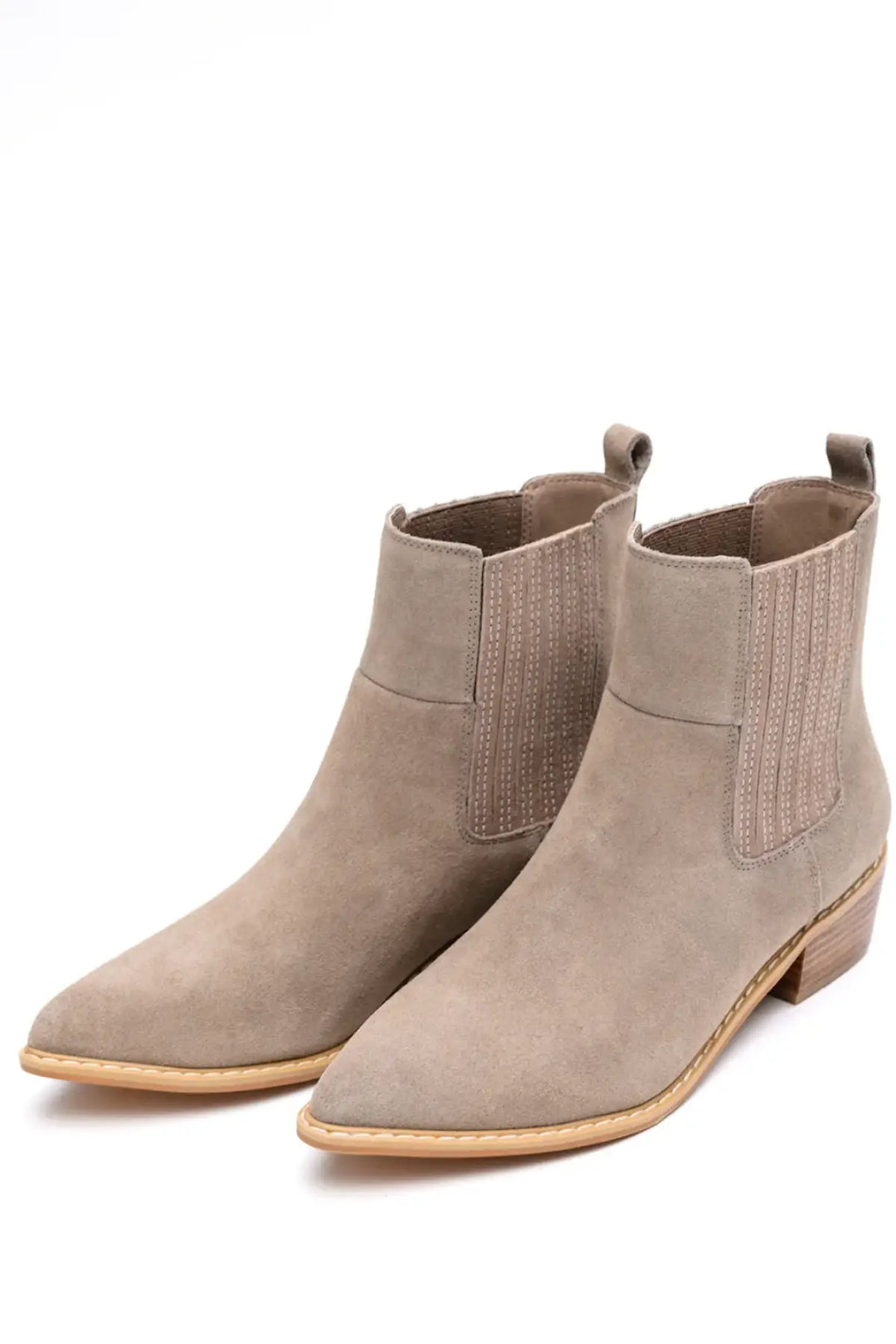 Leonor Suede Ankle Boot in Taupe - 100 Western Boots