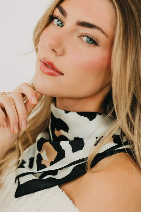 Sylvie Leopard Square Scarf - Hair Scarf